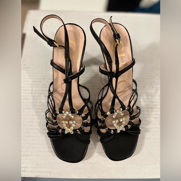 gucci Shoes - PREOWNED Gucci Black Sandal w/ Interlocking G- size 38